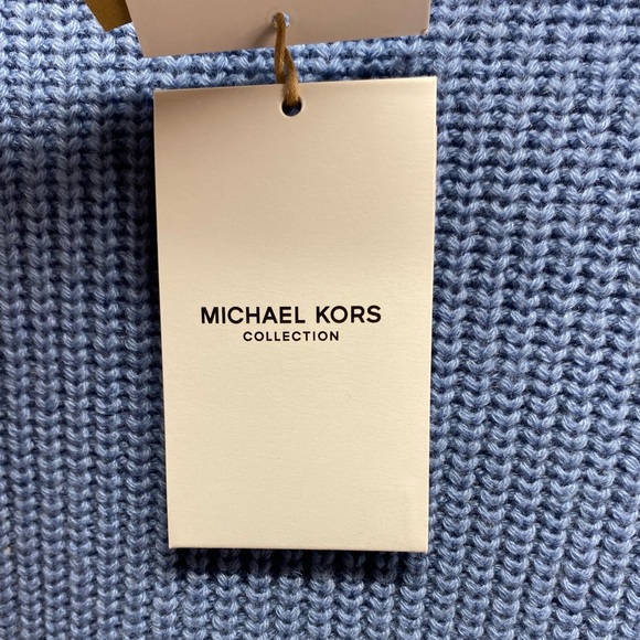 MICHAEL KORS COLLECTION Cashmere Asymmetric Hem Shaker Crewneck Sweater - Picture 14 of 16